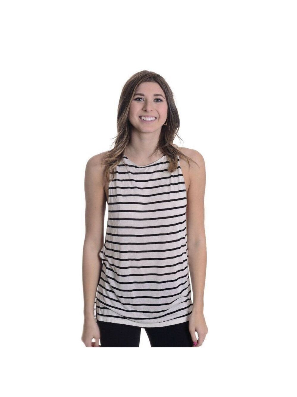 Nightcap Clothing White Black Silk Knit Tank L